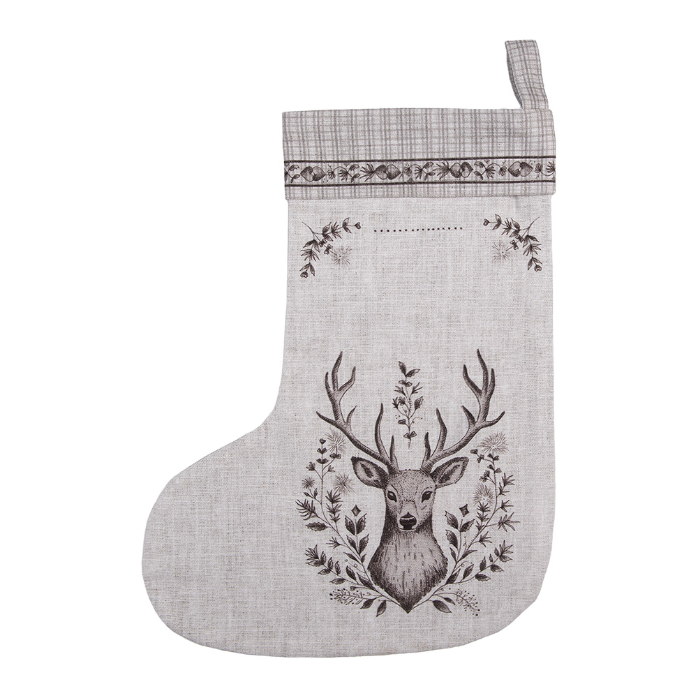 Decoratie kerstsok 30x1x40 cm