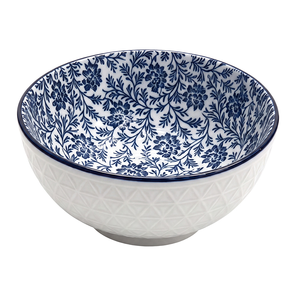 Suppenschüssel Weiß Blau Ø 13x5 cm / 300 ml