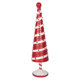 [6Y5735] Décoration de Noël Sapin de Noël Rouge Blanc Ø 13x49 cm