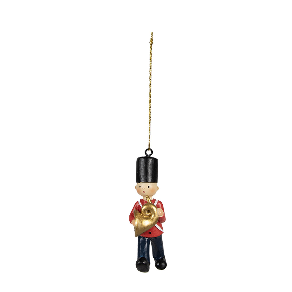 Decorazione pendente soldato Rosso Nero 4x2x8 cm
