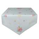 Clayre & Eef Tovaglia da tavolo 50x160 cm Verde Cotone Fiori