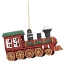 Pendentif Décoratif Locomotive Rouge Vert 12x4x7 cm