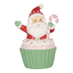 [6PR6358] Christmas Decoration Santa Claus Green Red 10x8x14 cm