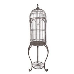 [5Y1206] Gabbia per Uccelli Decorativa Marrone Ø 52x187 cm
