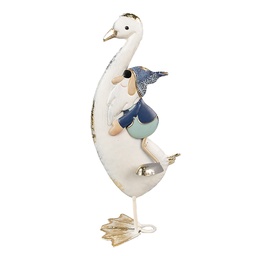 [6Y5595] Deko Gans Weiß 15x13x36 cm