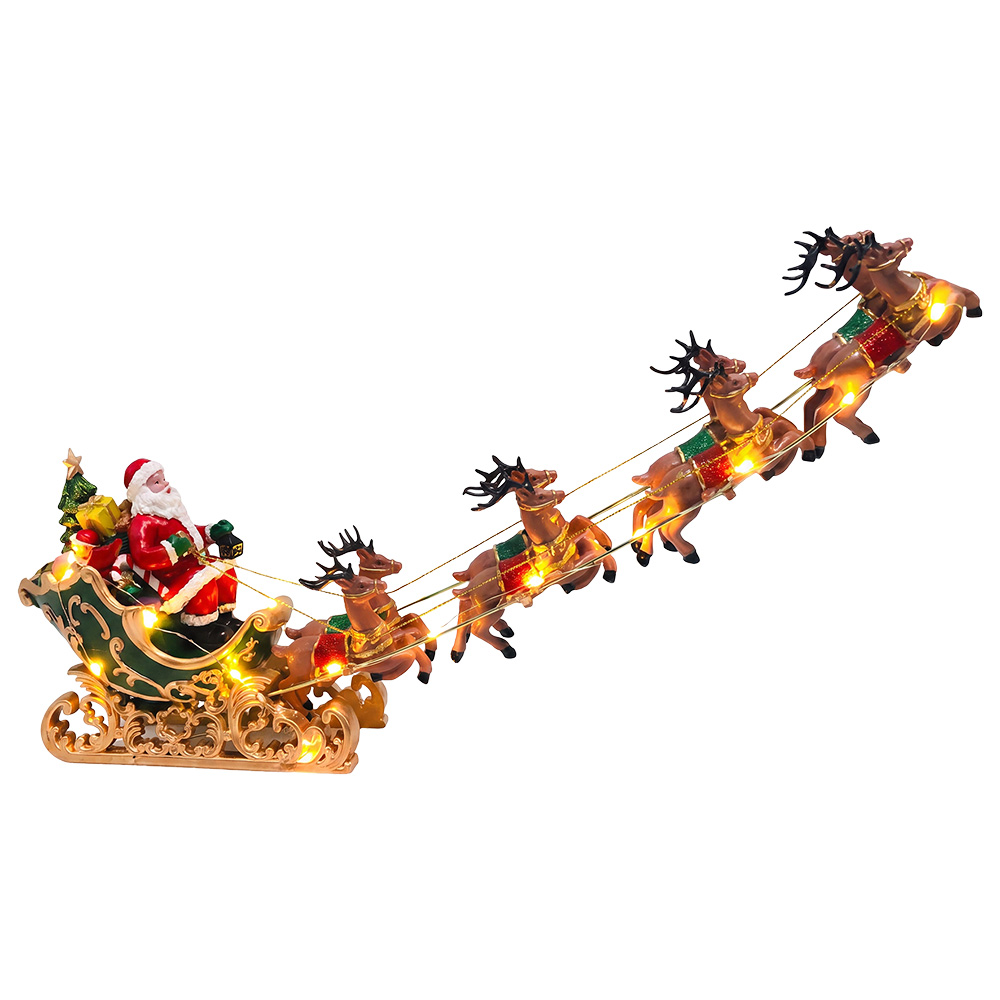 Clayre & Eef Santa Claus Figurine Brown Plastic