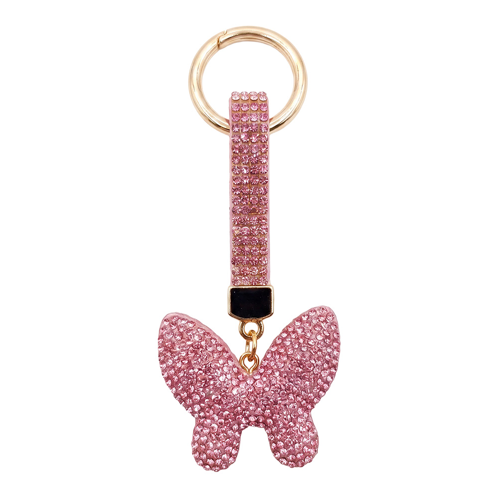 Porte-clés Rose Couleur or