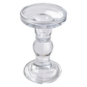 Candle Holder Crown Transparent Ø 8x14 cm