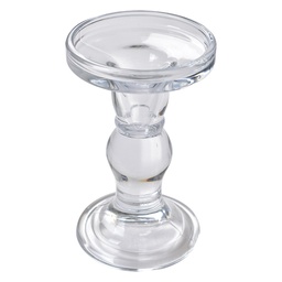 [6GL4403] Candle Holder Crown Transparent Ø 8x14 cm