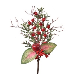 [65846] Weihnachtsdeko Ast Rot Grün 16x6x37 cm