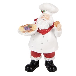 [6PR6280] Decorazione Natalizie Babbo Natale Bianco Rosso 11x8x18 cm