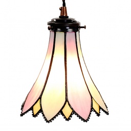 [5LL-6196] Suspension Tiffany Rose, Beige Ø 15x115 cm E14/max 1x40W