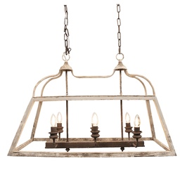 [5LMP237] Suspension Blanc, Marron 87x35x60 cm E14/max 6x25W