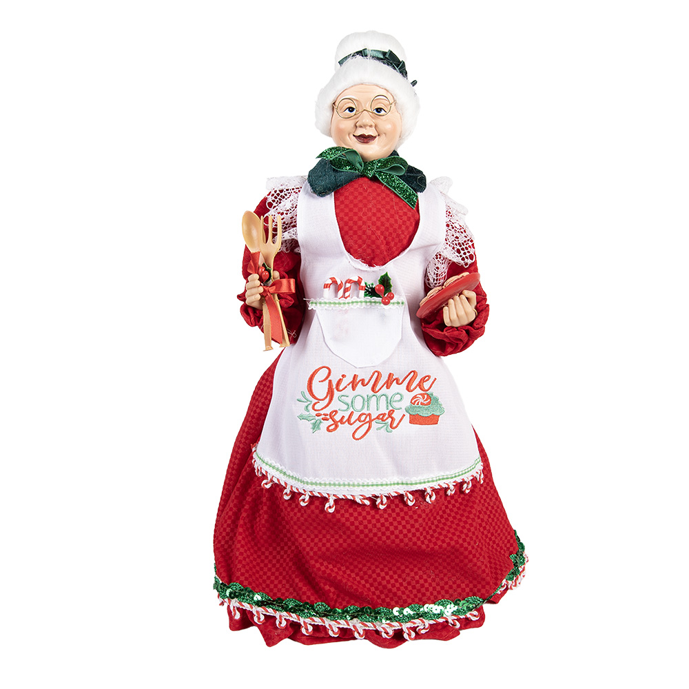 Christmas Decoration Mrs. Claus Red White 18x18x46 cm