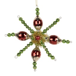 [66537] Boule de Noël Rouge Vert 16x3x16 cm