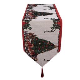 [KT065.164] Runner da Tavola Beige Rosso 33x180 cm
