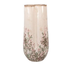 [6CE2416L] Vaso Beige Verde Ø 16x36 cm
