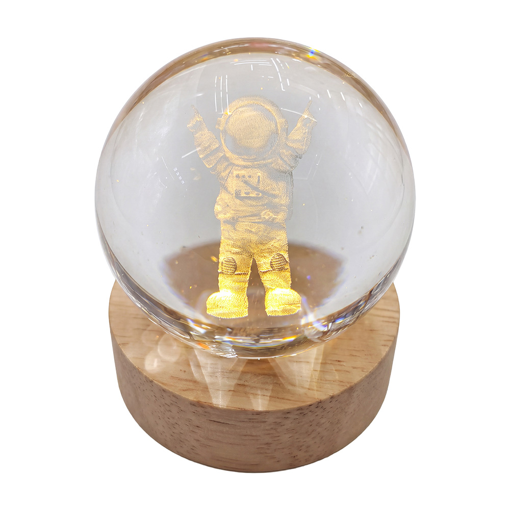 Glass ball with light LED Brown Ø 6 cm