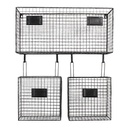 Wall Rack Black 56x12x65 cm