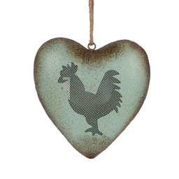 [6Y5848] Ciondolo Decorativo Cuore Verde Marrone 23x7x23 cm