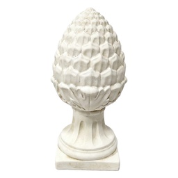 [6TE0602] Decorazione Ornamento Bianco Ø 14x33 cm