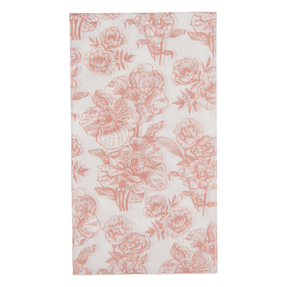 Papierservietten Weiß Rosa 33x40 cm (20)