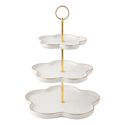 [6CE2481] Étagère 3 niveaux Blanc Ø 24 cm