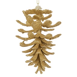 [65792] Pendentif décoratif Pomme de pin Couleur or Ø 9x15 cm