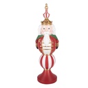 Weihnachtsdeko Nussknacker mit LED Rot Weiß 17x16x57 cm / 3xAA