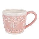 Tazza Rosa Bianco 14x10x9 cm / 300 ml