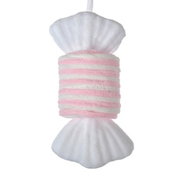 [66111P] Décoration de Noël Pendentif Bonbons Blanc Rose 11x8x20 cm