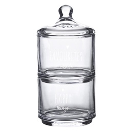 [6GL4260] Barattolo con Coperchio Trasparente Ø 10x21 cm