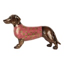 Décoration Chien Marron Rose 60x17x35 cm
