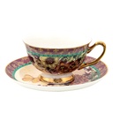 Tazzina da caffè con piattino Viola 12x10x6 cm / Ø 15x2 cm / 200 ml