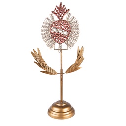 [6Y5448] Garden Decoration Gold , Red 23x11x45 cm