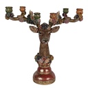Bougeoir Cerf Marron Rouge 51x21x50 cm