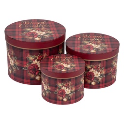 [67050] Set cappelliera da 3 Rosso Ø 25x17 / Ø 23x16 / Ø 21x14 cm