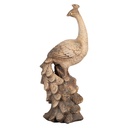 Clayre & Eef Statuetta decorativa Pavone Beige Ceramica