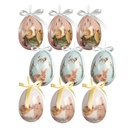 Ciondolo Decorativo Uovo (set 9) Blu Bianco Ø 5x8 cm