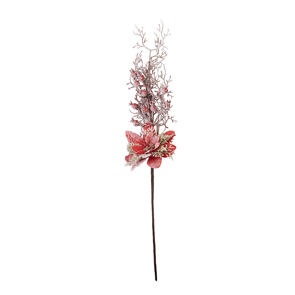 Rami Artificiali Decorazione Natale Rosso Marrone 11x6x60 cm