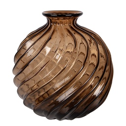 [6GL5504L] Vase Glass Brown Ø 24x25 cm