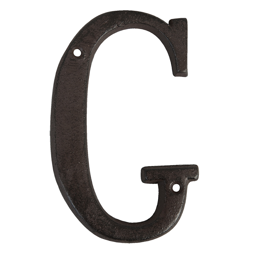 Lettera G Marrone 8x1x13 cm