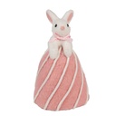 Statua Decorativa Coniglio Bianco Rosa Ø 8x14 cm