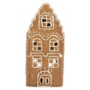 Kerzenhalter Weihnachten Häuschen Braun Weiß 8x7x16 cm