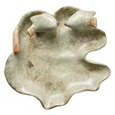 Plat Feuille Vert Marron 16x16x5 cm