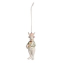 Decorative Hanger Rabbit White Green 4x4x10 cm