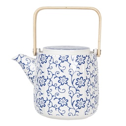 [6CETE0094] Teiera con infusore Blu Bianco 16x11x12/20 cm / 800 ml