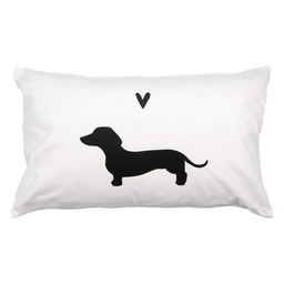 [PWS36-2V] Cushion filled White Black 30x50x4 cm