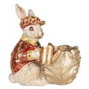 Decoration Rabbit Beige Red 28x18x30 cm