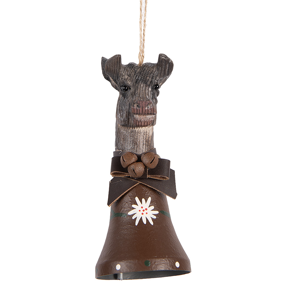 Cloche Vache Marron 7x8x15 cm